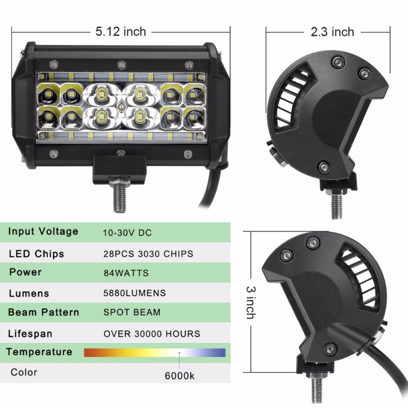 LED radno svjetlo, četiri reda, LD-S84, 120W, 10-30V, 10000 lm, 6000K, 30000 h