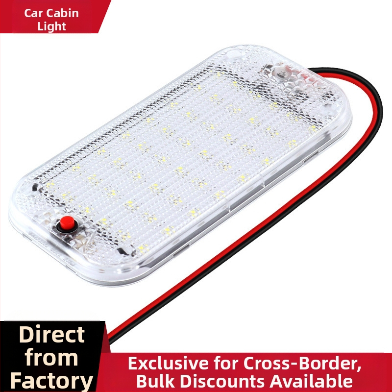 Automobilio vidaus LED apšvietimas su įmontuota skaitymo lempute, 48 LED, CX05 modelis, 5W, 10-85V, 1.2A