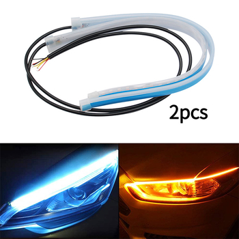 LED dienas gaisma automašīnai - plāna gaismas vadītāja josla, silikons (10W, modelis WJ-ultra thin light guide strip, zīmols Mong Kok)