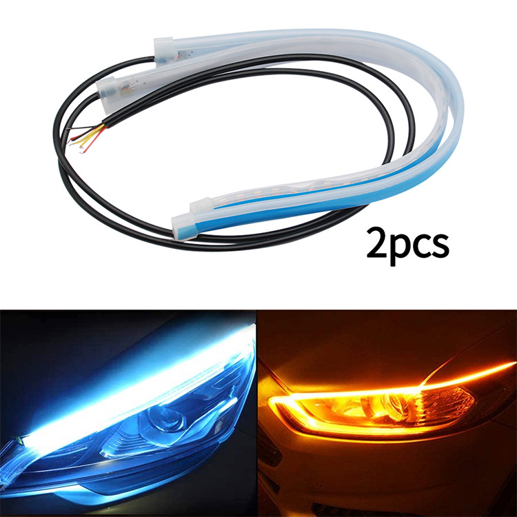 LED dienas gaisma automašīnai - plāna gaismas vadītāja josla, silikons (10W, modelis WJ-ultra thin light guide strip, zīmols Mong Kok)