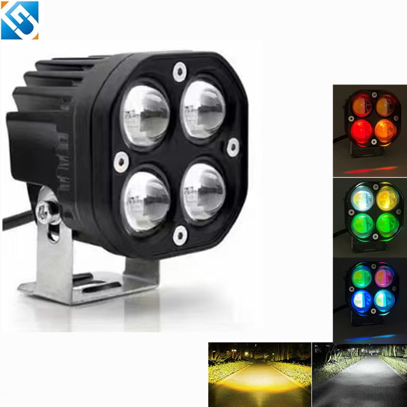 Motociklo LED darbo šviesa, 4 objektyvai, 40W, 10-60V, 2000lm