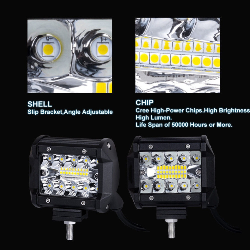 LX LED darbo šviesa visureigiams automobiliams, aliuminio korpusas, 60W, 12–24V, IP68, 6000 lm, LED 3030