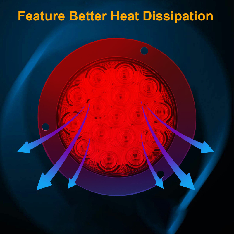 LED galinis žibintas priekabai – 16 LED, 12–24V, 4.8W, 6800 lm, 50 000 val. tarnavimo laikas