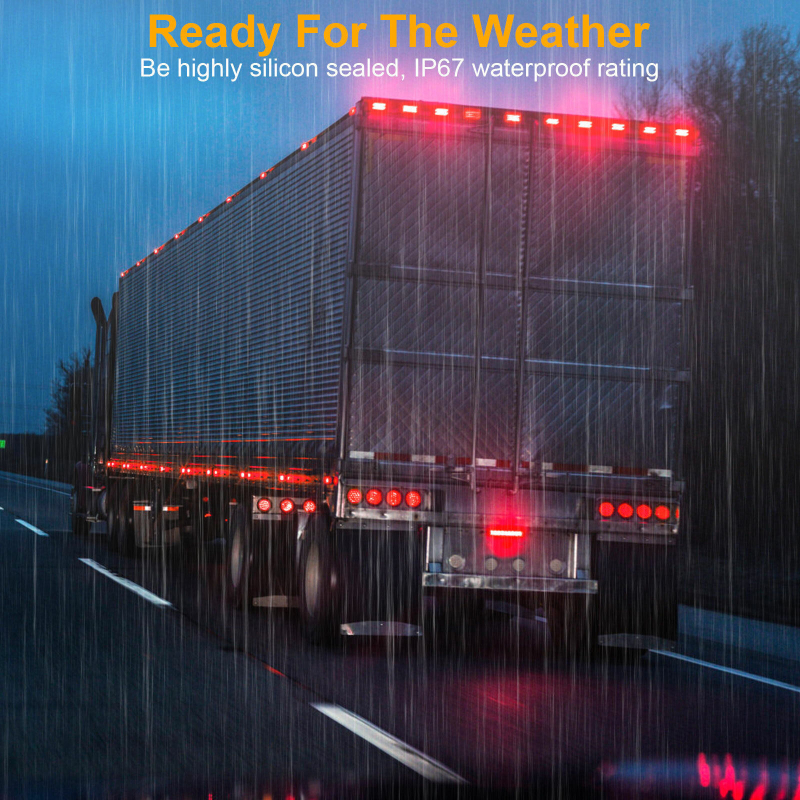 LED galinis žibintas priekabai – 16 LED, 12–24V, 4.8W, 6800 lm, 50 000 val. tarnavimo laikas