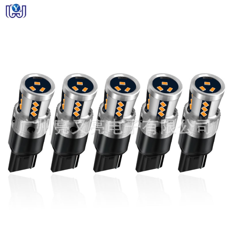 Automobilio LED šviesa T20 7440, 18SMD 3020, 9-48V, 6500K, 7.5W atbulinei šviesai ir posūkiams