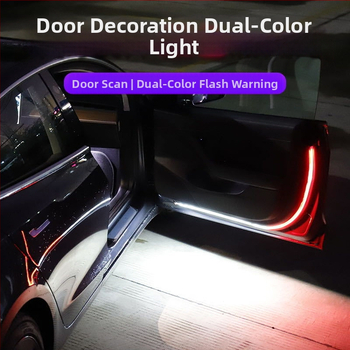 Dviejų spalvų durų LED šviesos juosta iš silikono, universalus suderinamumas, 12V, 0,2A, prieškolizinis ir įspėjamasis mirgėjimas