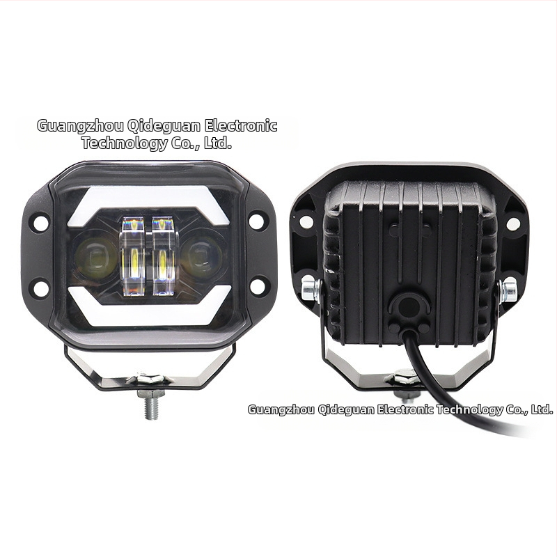 Мотоциклетен LED прожектор с двуобективна леща, интегриран далечен и близък светлинен режим, 40W, 12-24V, 4000 lm, корпус от алуминиев сплав, универсална съвместимост