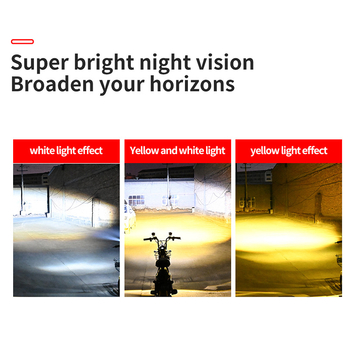 LED προβολέας για μοτοσικλέτα με διχρωμία, περίβλημα από αεροπορικό αλουμίνιο, IP68 αδιάβροχο, 6000 lm, 12–80 V είσοδος