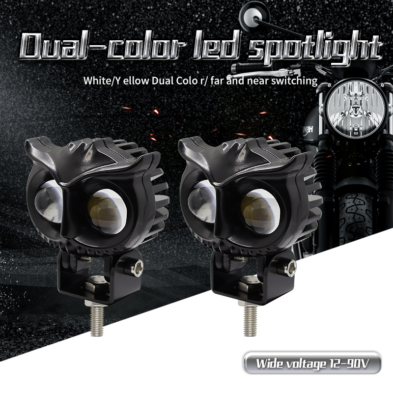 LED προβολέας για μοτοσικλέτα με διχρωμία, περίβλημα από αεροπορικό αλουμίνιο, IP68 αδιάβροχο, 6000 lm, 12–80 V είσοδος