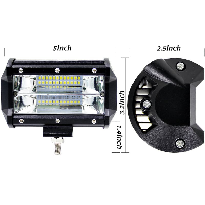 Automobilio LED darbo ir aptarnavimo lemputė, 72W, 12-24V, 2200LM, LED-3030, 50000h