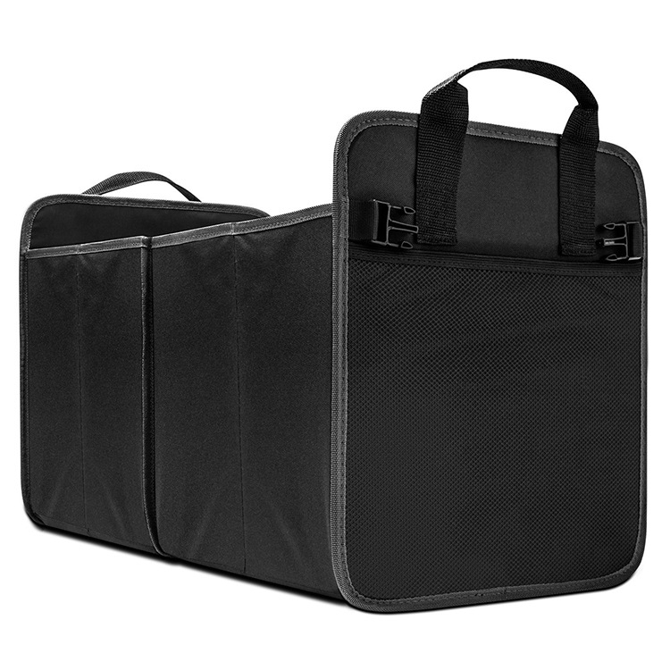 HOMEY H008 Sklopiva kutija za pohranu u autu, s pretincima, bez poklopca, 600D Oxford tkanina, kapacitet preko 40 L, moderni minimalistički stil