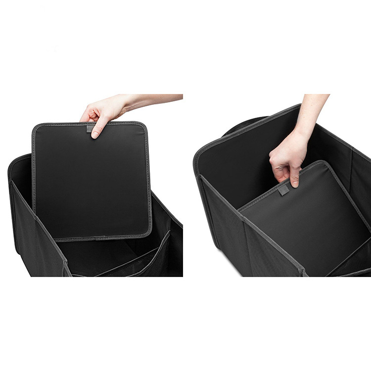 HOMEY H008 Sklopiva kutija za pohranu u autu, s pretincima, bez poklopca, 600D Oxford tkanina, kapacitet preko 40 L, moderni minimalistički stil