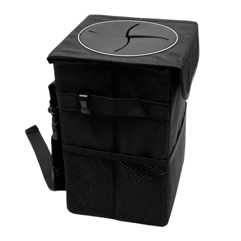 JF водоустойчив сгъваем кош за отпадъци за задната седалка, 6 л, EVA вътрешна подплата, Oxford 600D плат, универсална съвместимост