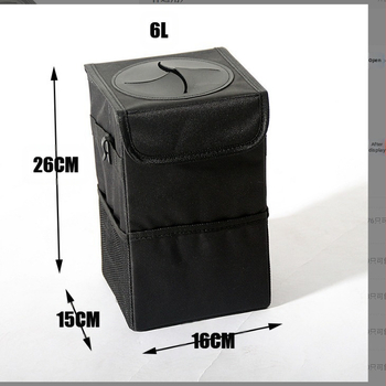 JF водоустойчив сгъваем кош за отпадъци за задната седалка, 6 л, EVA вътрешна подплата, Oxford 600D плат, универсална съвместимост