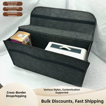 Кутия за багажник за съхранение от кожа, голям капацитет, персонализираема, с дръжка и печат на лого