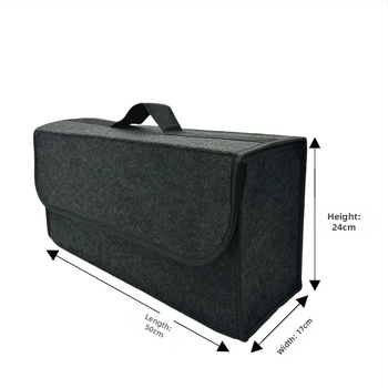 Кутия за багажник за съхранение от кожа, голям капацитет, персонализираема, с дръжка и печат на лого