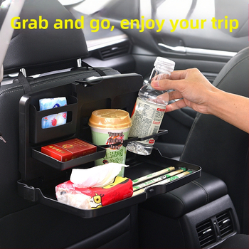 Automobilio galinės sėdynės valgio padėklas su sulankstomu laikikliu ir telefono laikikliu (Plastikas; Modelis: jiachuangqi; Prekės ženklas: Jiachangqi; Tinka sėdynės nugaros daliai)