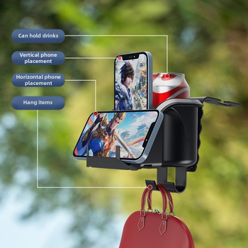 Busy lights Daugiafunkcinis puodelių laikiklis automobilio galinėje sėdynėje ir telefono laikiklis, PVC medžiaga