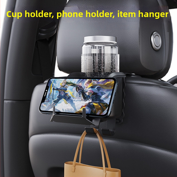 Busy lights Daugiafunkcinis puodelių laikiklis automobilio galinėje sėdynėje ir telefono laikiklis, PVC medžiaga