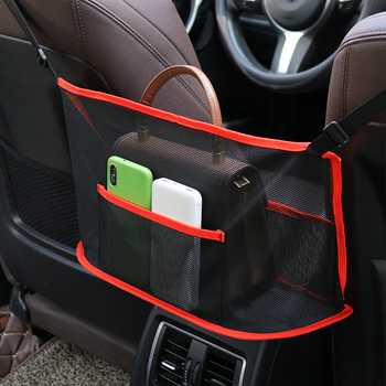 Autóülések közötti tároló háló, hátsó ülésekhez függő organizátor, nem szőtt anyag, középső pozíció, összecsukható, testre szabható