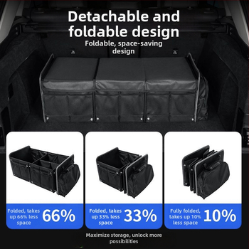 Сгъваема кутия за багаж в колата от Oxford плат, водоустойчива и изолирана, с термостатен дизайн, 98 л капацитет, мултислойни отделения, с дръжка