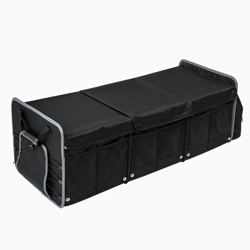 Cutie pliabilă de depozitare pentru mașină, din țesătură Oxford, impermeabilă, cu compartiment izolat și design cu termostat, 98L capacitate, compartimente pe mai multe niveluri, cu mâner