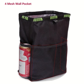 Coș de gunoi auto suspendat, 20 L, din țesătură, montat pe spătarul scaunului, tip suspensie