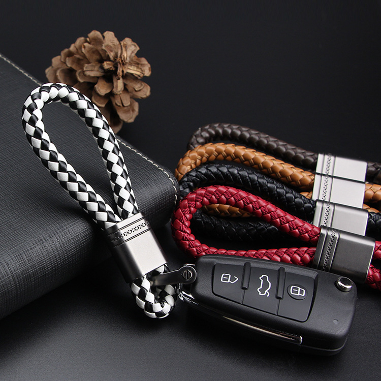 Automobilių raktų grandinė iš mikropluošto — šiuolaikiškas minimalistinis stilius, atskiras įpakavimas, tinkama kaip verslo dovana BMW, Mercedes-Benz, Audi, Volkswagen, Porsche ir Land Rover
