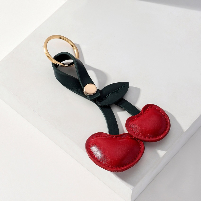 Μεταλλικός μπρελόκ για τσάντα με μοτίβο κερασιού-καρδιάς, ιδεώδες στυλ, κατάλληλο ως προσωπικό δώρο