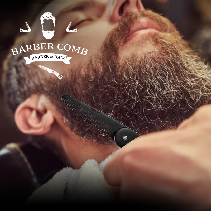 ELAIMEI Неръждаема стомана – ножоподобен прав гребен за брада – инструмент за оформяне на брада