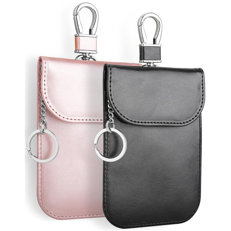 Automobilio raktų dėklas su RFID EMI apsauga, anglies pluošto medžiaga, anglies pluošto raštas, 1 sulankstymas piniginei, nano apsauginė įdaila