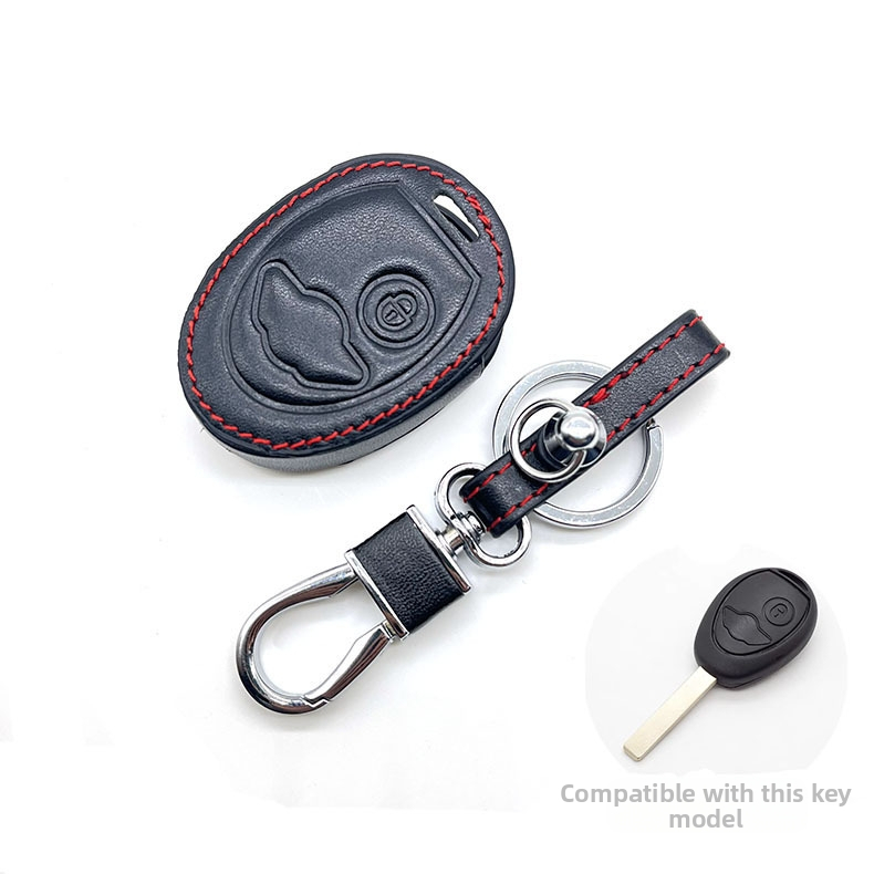 BMW Mini Cooper R50/R53 (2002–2005) bőr kulcstartó, sík kulcs, tehénbőr