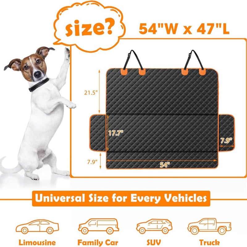 Šunų automobilių sėdynės pagalvė – audinys, skirta galinei sėdynei