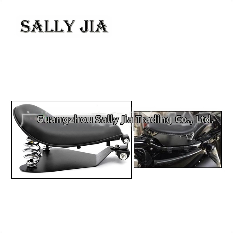 Основа за седло Harley Cruiser с пружинено кожено седло, едноместна седална подложка, модел 01