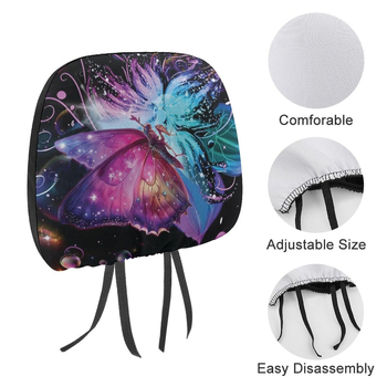 Κάλυμμα προσκέφαλου αυτοκινήτου με εκτύπωση πεταλούδας; ύλικό πολυεστέρας + αφρός; εκτυπωμένο λογότυπο.