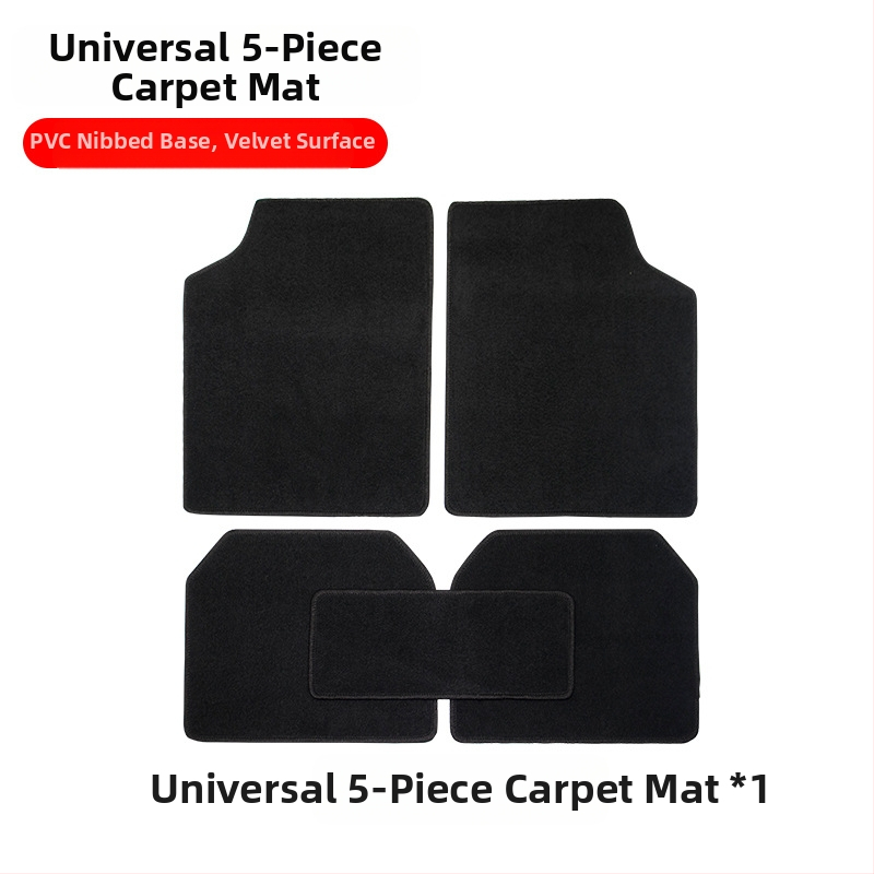Automobilio kiliminė kilimėliai - 5 dalių rinkinys, PVC neslidus, Suderinama su bendrais modeliais, Logotipas spausdintas, Pritaikomas apdorojimas