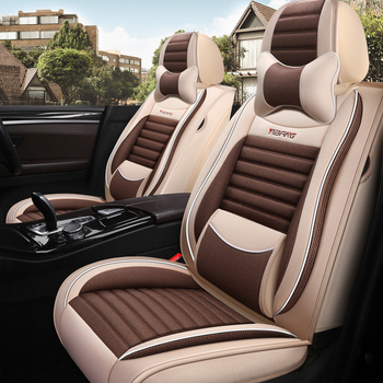 Autode istmekatete komplekt, nelja aastaega, linane materjal, viie istekoha konfiguratsioon, logoga trükitud, täidis puudub