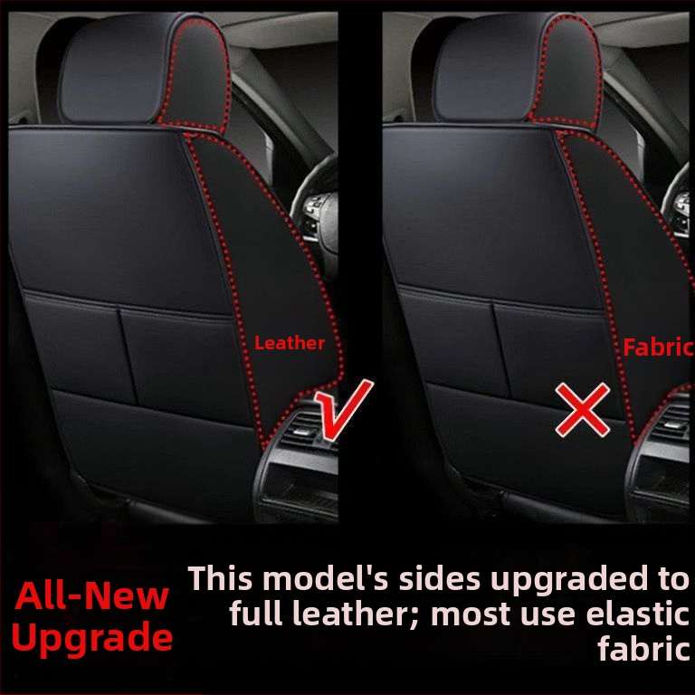 Универсален комплект калъфи за седалки за четири сезона, от микрофибърна кожа, спортен стил с обшивка, с печатно лого