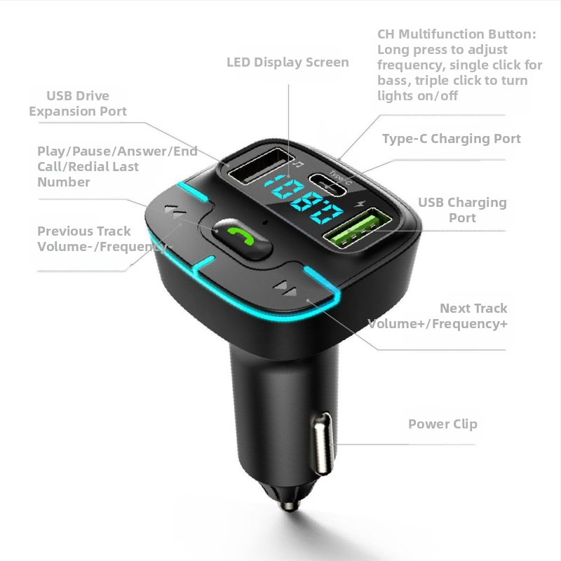 GZ03 автомобилен MP3 трансмитер, ABS корпус, захранване от запалката, без вътрешна памет