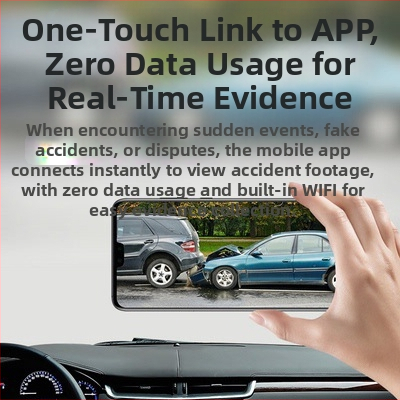 4K автомобилен видеорегистратор с WiFi, 170° ъгъл на виждане, 128GB TF карта, цикличен запис и мониторинг на паркиране