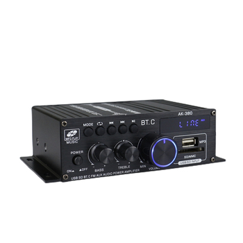AK-380 Bluetooth ενισχυτής ισχύος αυτοκινήτου/οικιακός, 12V, 2.0 καναλιών, HiFi, 40W x 2, 20-20kHz, 90dB SNR
