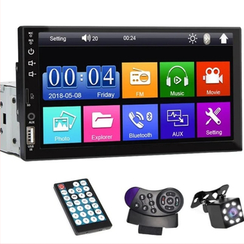 Android auto navigācijas MP5 atskaņotājs (1-DIN) ar GPS un automašīnas stāvokļa uzraudzību, atbalsta microSD līdz 64GB