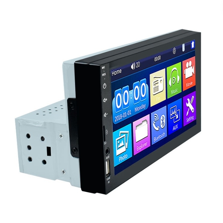 Android auto navigācijas MP5 atskaņotājs (1-DIN) ar GPS un automašīnas stāvokļa uzraudzību, atbalsta microSD līdz 64GB