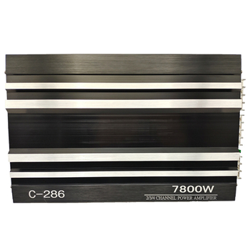 Ενισχυτής αυτοκινήτου C-286: είσοδος 12V, αντίσταση 4 Ω, μέγιστη ισχύς 7800, εύρος συχνοτήτων 10 Hz–3 kHz