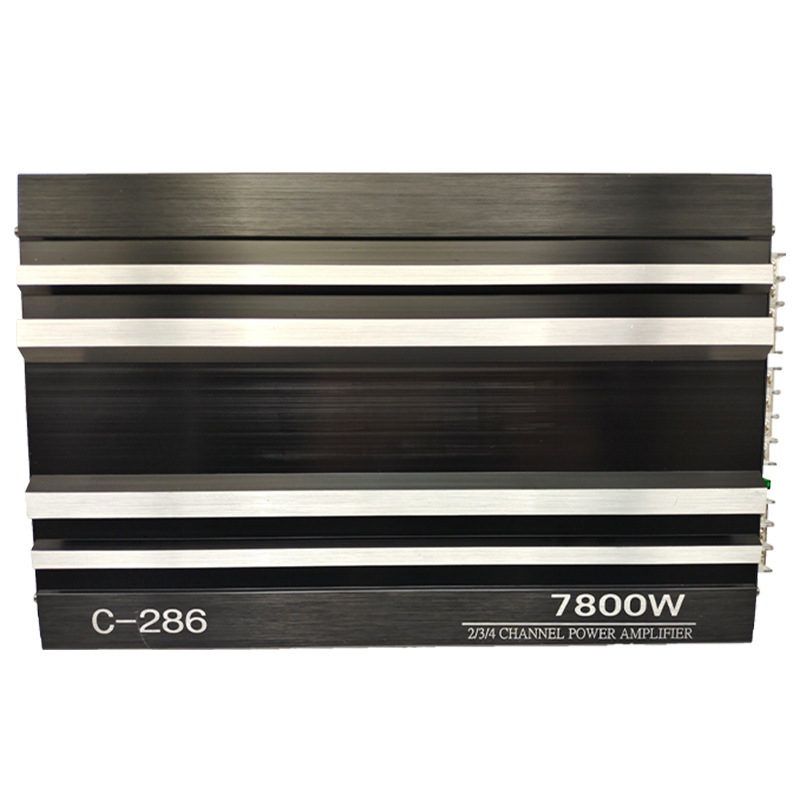 Ενισχυτής αυτοκινήτου C-286: είσοδος 12V, αντίσταση 4 Ω, μέγιστη ισχύς 7800, εύρος συχνοτήτων 10 Hz–3 kHz