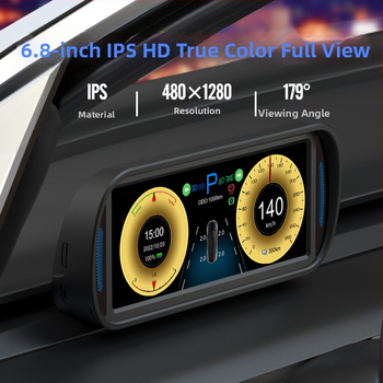 Tesla HUD rodmenų ekranas prietaisų skydeliui Model 3/Y (Modelis: T10; Suderinamas su: Model 3/Y; Valdymo režimas: Rankinis; Maitinimas: USB; Svoris: 450 g)