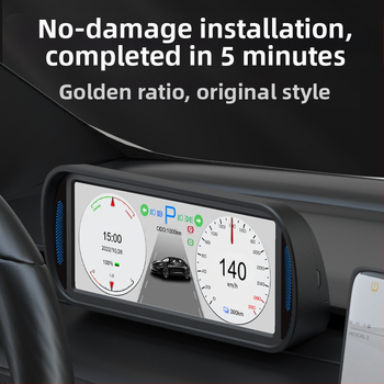 Tesla HUD rodmenų ekranas prietaisų skydeliui Model 3/Y (Modelis: T10; Suderinamas su: Model 3/Y; Valdymo režimas: Rankinis; Maitinimas: USB; Svoris: 450 g)