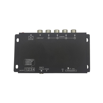 4-καναλικός πανοραμικός οδηγός καταγραφής αυτοκινήτου με διπλό φακό, 120°, H.264, TF κάρτα έως 128GB, τροφοδοσία 9–36V