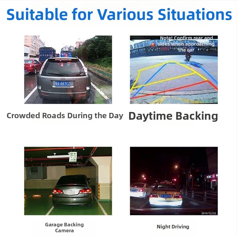 Automobilio galinio vaizdo veidrodžio kamera su apšvietimu, CH-1043 modelis, 480x234 raiška, 12V maitinimas, 170° žiūrėjimo kampas