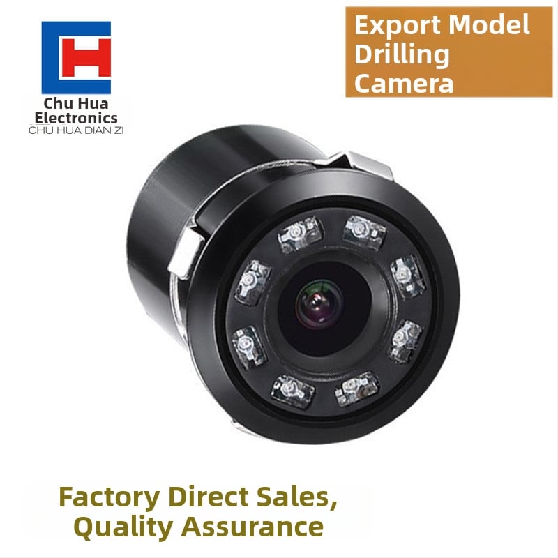 Automobilio galinio vaizdo veidrodžio kamera su apšvietimu, CH-1043 modelis, 480x234 raiška, 12V maitinimas, 170° žiūrėjimo kampas